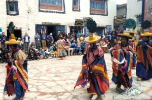 Monks perform dance in tiji festival in Mustang
